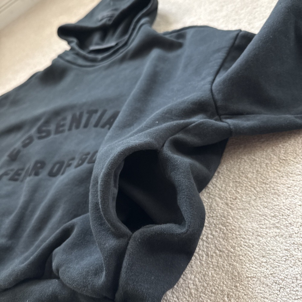 Essentials Fear Of GOD Hoodie Sweatshirt Black Mens Oversized Baggy Sz S - Picture 6 of 9